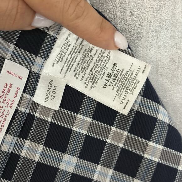 Brooks Brothers Shirt Men’s XXL Blue Plaid Button Front Supima Embroidered Logo - Picture 12 of 12